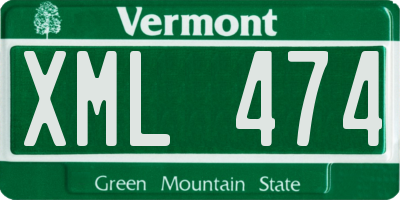 VT license plate XML474
