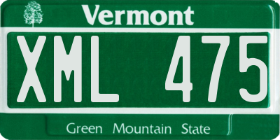 VT license plate XML475