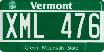 VT license plate XML476