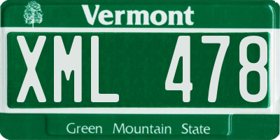VT license plate XML478