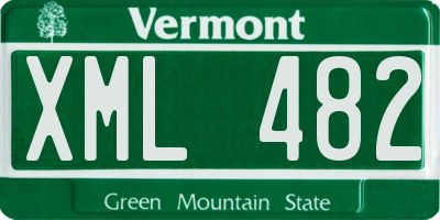 VT license plate XML482