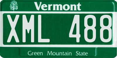 VT license plate XML488