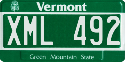 VT license plate XML492