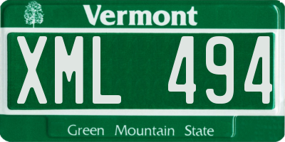 VT license plate XML494