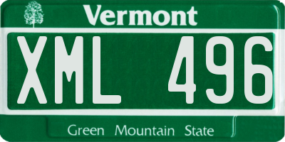 VT license plate XML496