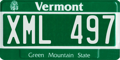 VT license plate XML497