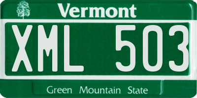 VT license plate XML503