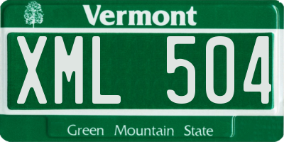 VT license plate XML504