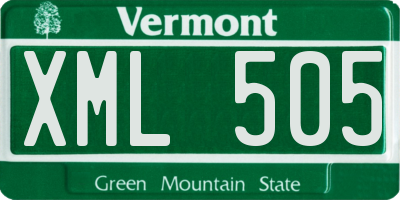 VT license plate XML505