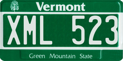VT license plate XML523