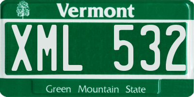 VT license plate XML532