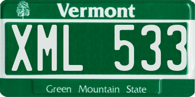 VT license plate XML533