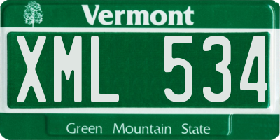 VT license plate XML534