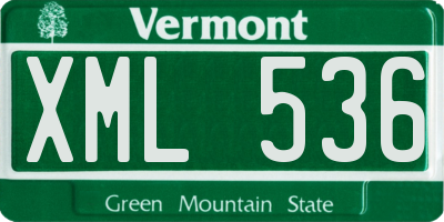 VT license plate XML536