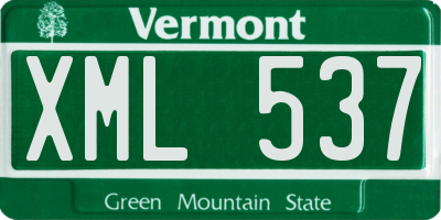 VT license plate XML537