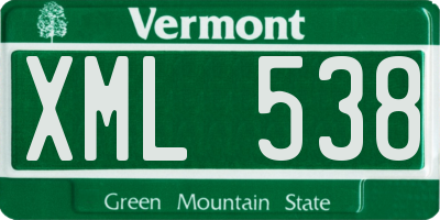 VT license plate XML538