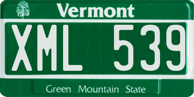 VT license plate XML539
