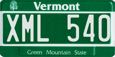 VT license plate XML540