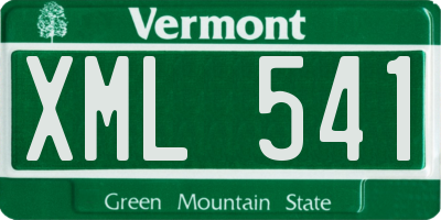VT license plate XML541