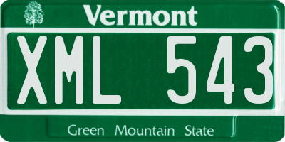 VT license plate XML543