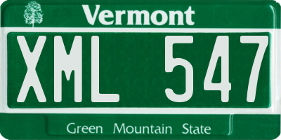 VT license plate XML547