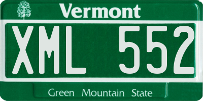 VT license plate XML552