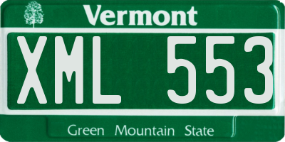 VT license plate XML553