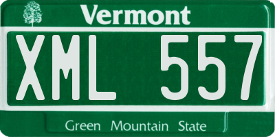 VT license plate XML557