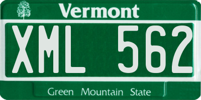 VT license plate XML562