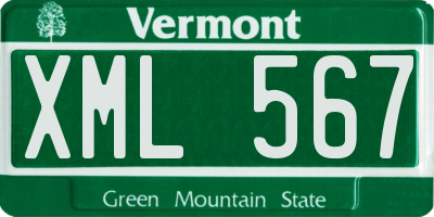 VT license plate XML567