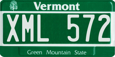 VT license plate XML572