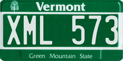 VT license plate XML573