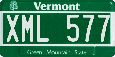VT license plate XML577
