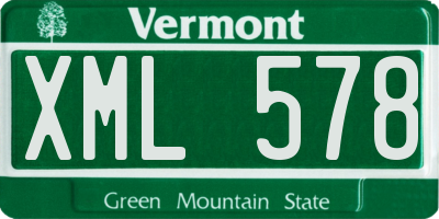 VT license plate XML578