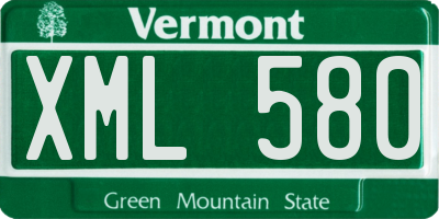 VT license plate XML580