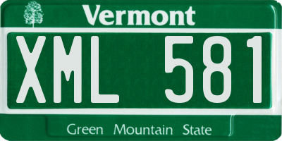 VT license plate XML581