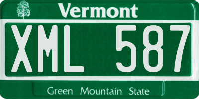 VT license plate XML587