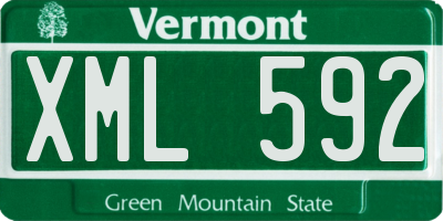 VT license plate XML592