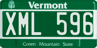 VT license plate XML596