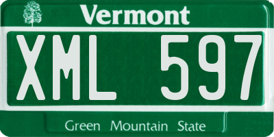 VT license plate XML597