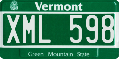 VT license plate XML598