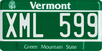 VT license plate XML599