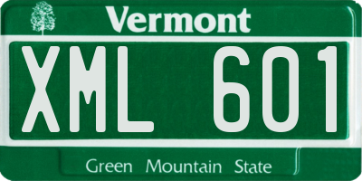 VT license plate XML601