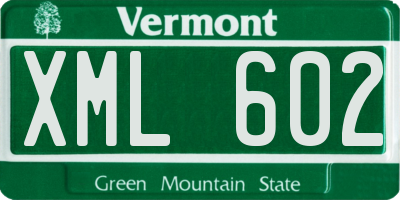 VT license plate XML602