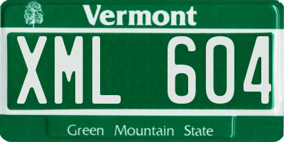 VT license plate XML604