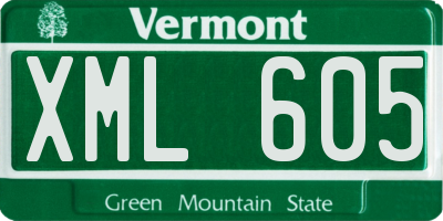 VT license plate XML605