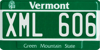 VT license plate XML606