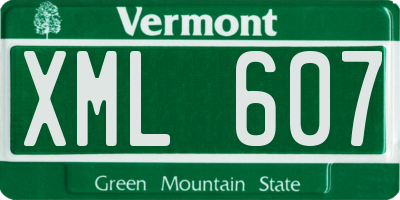 VT license plate XML607