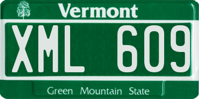 VT license plate XML609