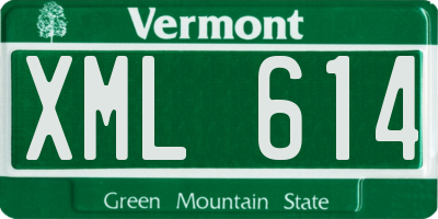 VT license plate XML614